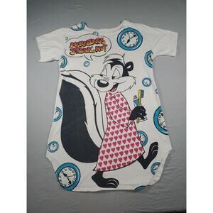 Vintage Looney Tunes One Size Sleeping Shirt 90s Pepe Le Pew With Toothbrush